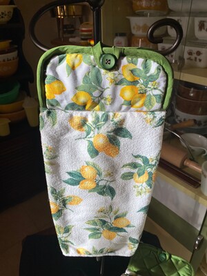 Lemon Themed Hanging Dish Towel - image1